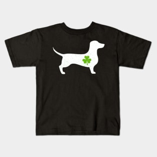 Dachshund Shamrock St Patricks Day Kids T-Shirt